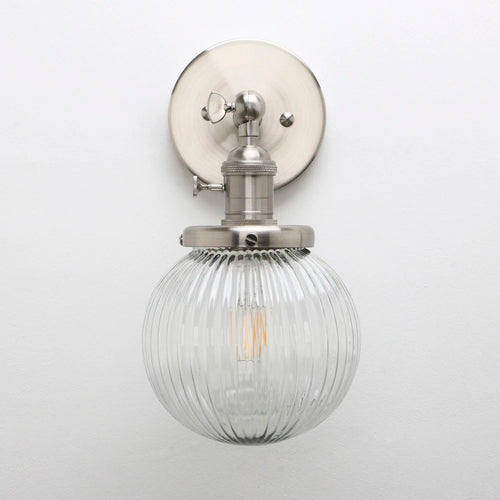 applique murale phansthy vintage industrielle avec abat-jour rond en verre - vue 3 sur 10
