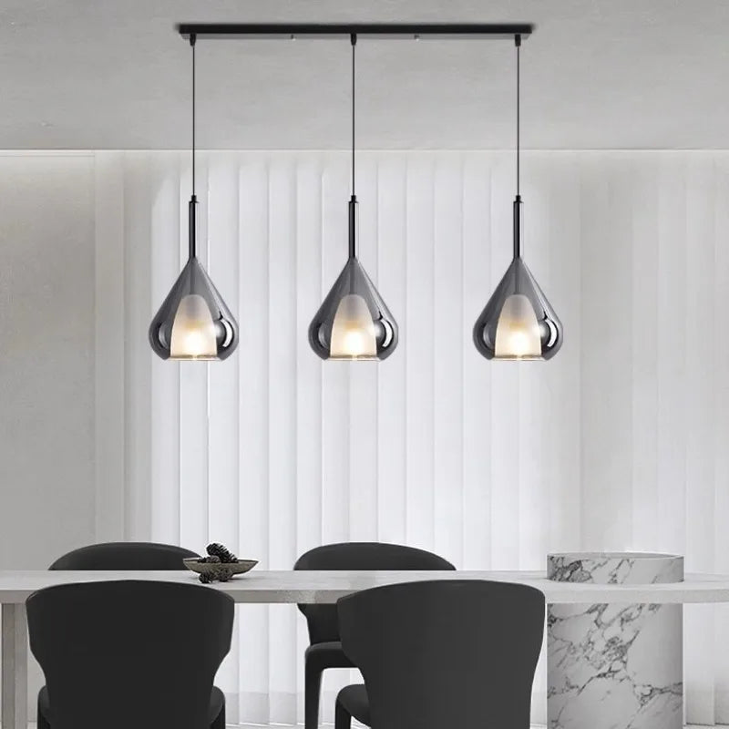 lustre design italien moderne minimaliste en verre - vue 5 sur 10