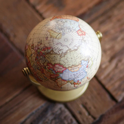 globe terrestre rétro rotatif pour apprendre la géographie - vue 2 sur 8