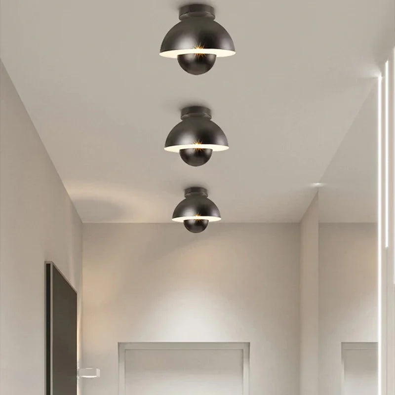 plafonnier led semi-circulaire moderne pour allée balcon escalier - vue 4 sur 12