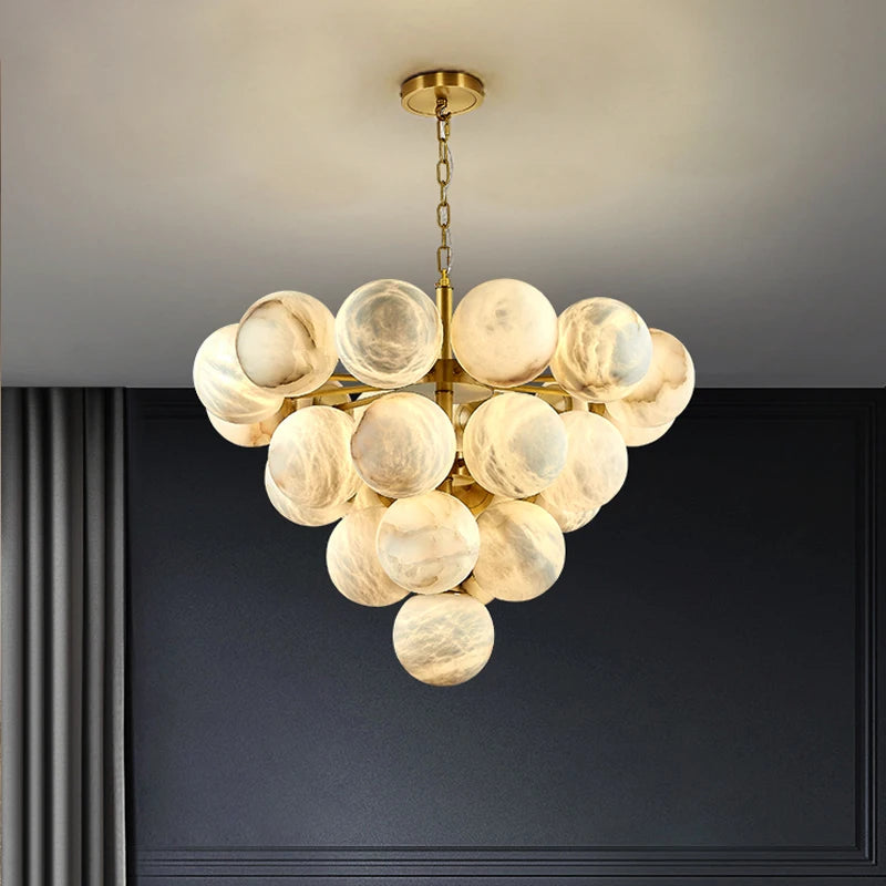 lustre en marbre de la collection pingpong world éclairage suspendu élégant - vue 1 sur 17