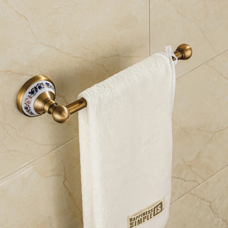 ensembles daccessoires en laiton massif pour salle de bain rétro - vue 6 sur 20