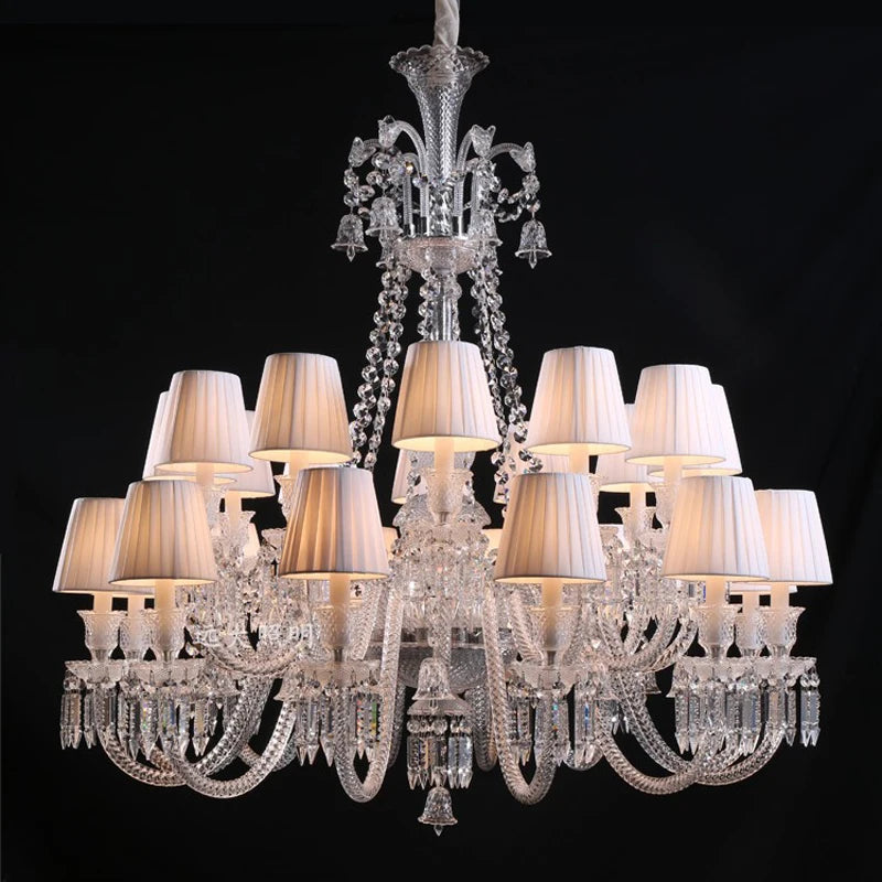 lustre en cristal transparent pour un éclairage élégant et raffiné - vue 3 sur 30