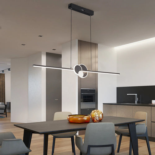 Modern Hanging LED Chandelier Tables, Restaurants, Kitchens, Minimum Ceiling Chandeliers, Home Decorative Lights, Linear - vue 3 sur 6