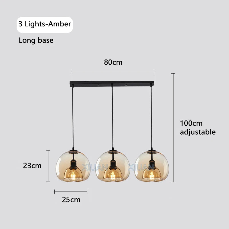lustre moderne en verre pour éclairage intérieur suspendu - vue 10 sur 16