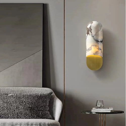 applique murale en marbre style chinois avec abat-jour led créatif - vue 5 sur 8