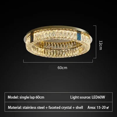 plafonnier en cristal de luxe à led pour décoration intérieure - vue 12 sur 15