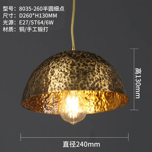lustre décoratif chinois en cuivre pour ambiance zen - vue 10 sur 14