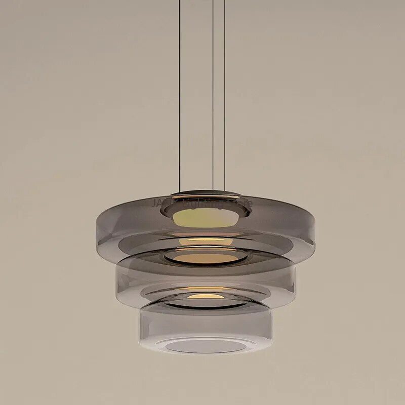 Lustre en verre minimaliste italien - vue 5 sur 24