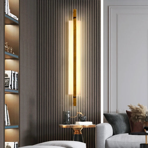 applique murale en marbre et cuivre moderne design élégant - vue 4 sur 7