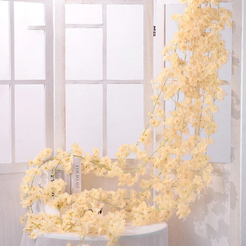 guirlande de fleurs artificielles pour décoration de mariage et intérieur - vue 7 sur 17
