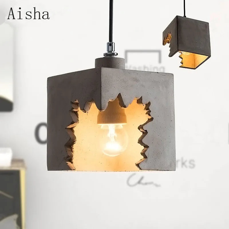 suspension en ciment rétro style industriel pour intérieur décoratif - vue 4 sur 8