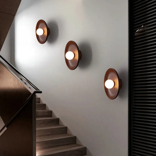 applique murale led simple design bois massif nordique - vue 4 sur 8
