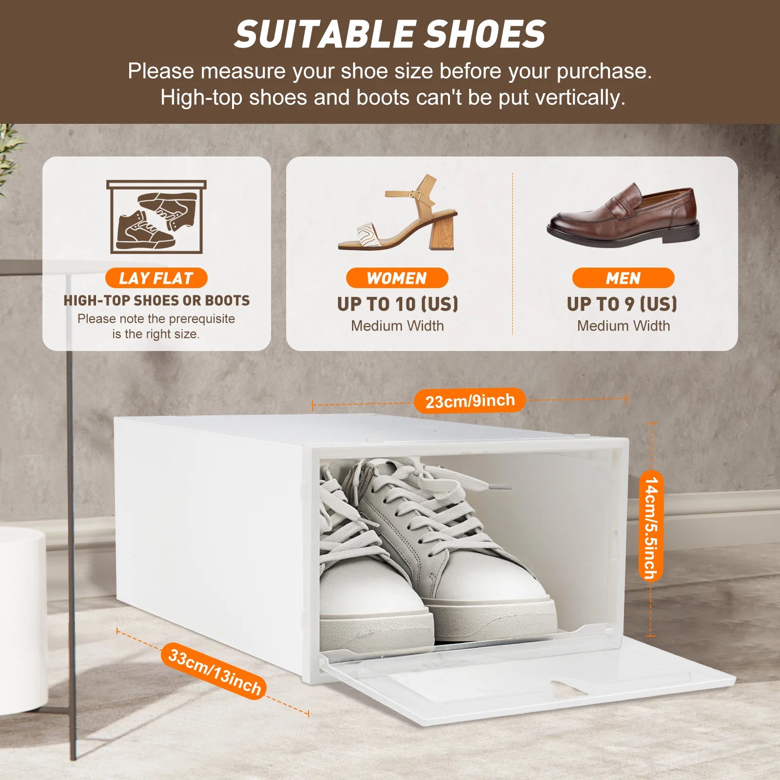lot de 20 organiseurs pliables en plastique pour chaussures - vue 3 sur 7