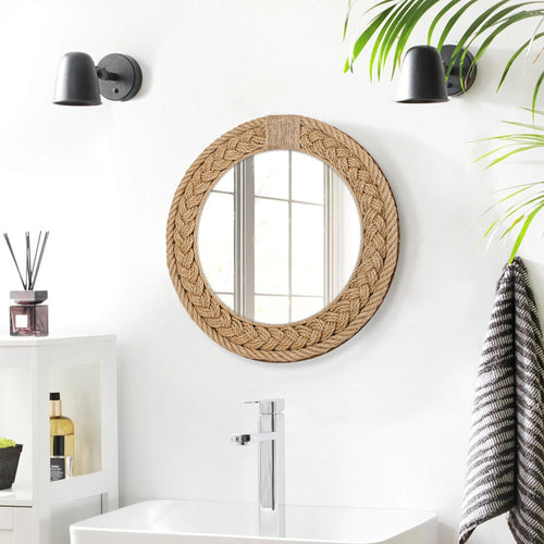 miroir décoratif nordique tissé à la main pour décoration créative - vue 6 sur 7