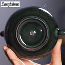 Theiere artisanale celadon craquele 300ml style longquan luxe