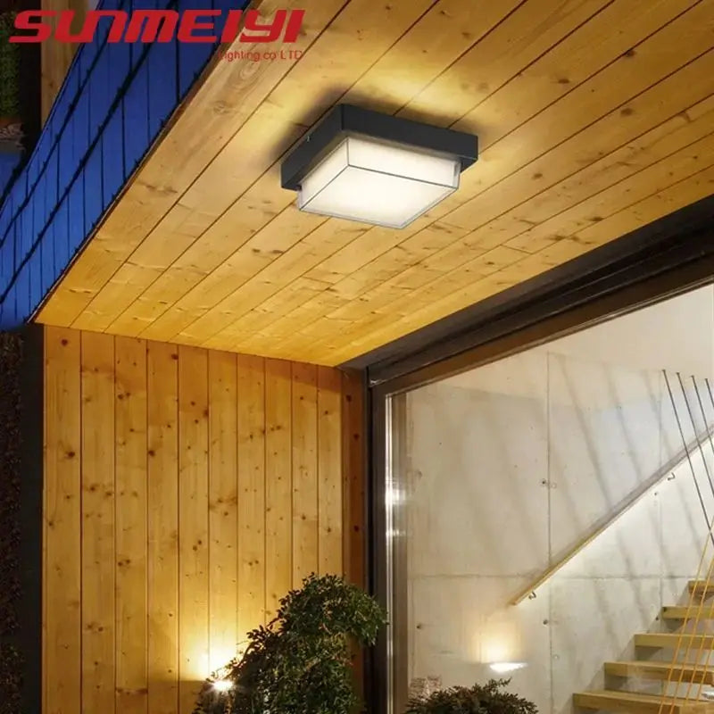 plafonnier extérieur étanche moderne pour jardin et balcon - vue 2 sur 8