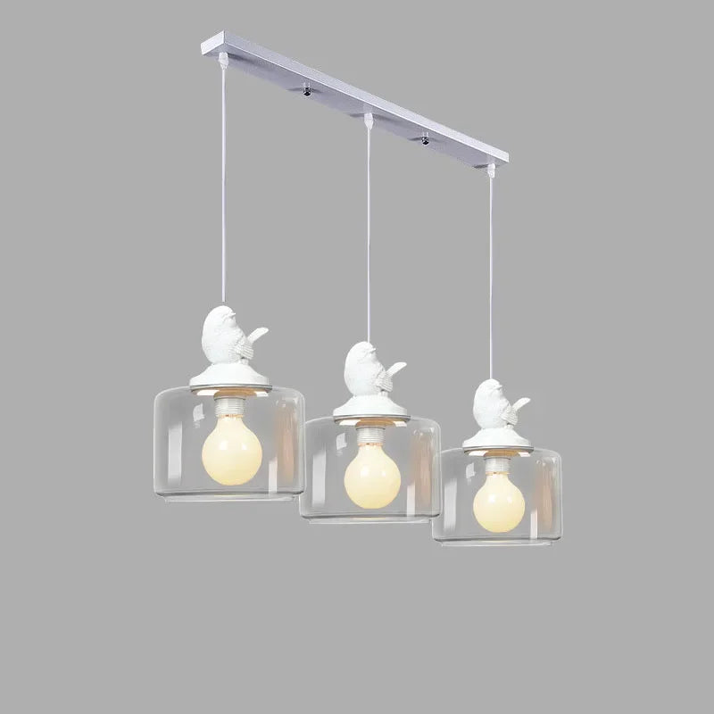 Suspension moderne créatif oiseau led en verre - vue 8 sur 8