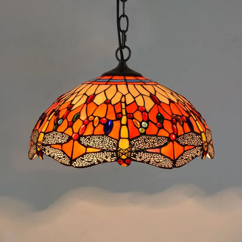Lustre en verre coloré Tiffany rétro européen - vue 17 sur 29