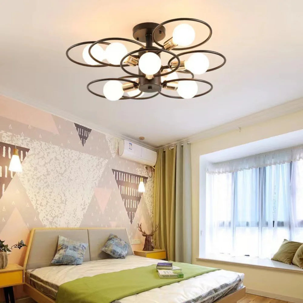 plafonnier led design moderne décoratif couleur changeante - vue 5 sur 6