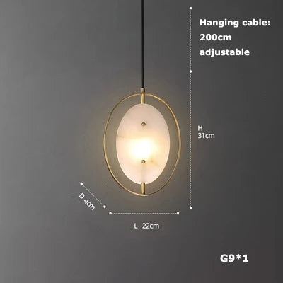 suspension en verre cristal art déco avec éclairage led - vue 9 sur 25