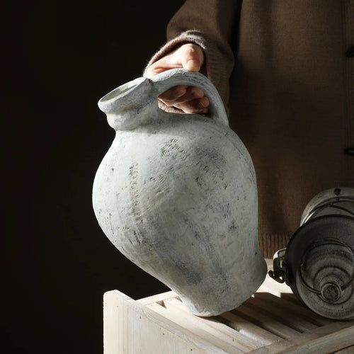 vase en céramique rétro fait à la main pour fleurs séchées décoratif - vue 3 sur 7