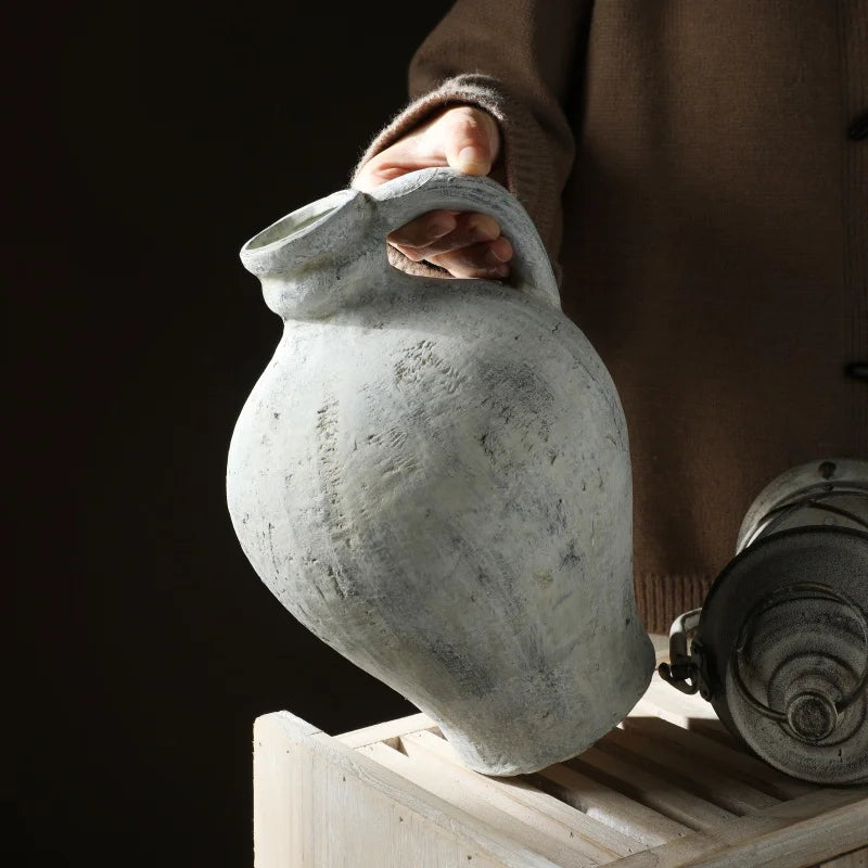 vase en céramique rétro fait à la main pour fleurs séchées décoratif - vue 3 sur 7