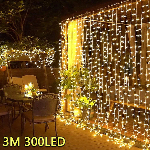 guirlande lumineuse rideau led usb pour décorations festives et célébrations - vue 2 sur 9