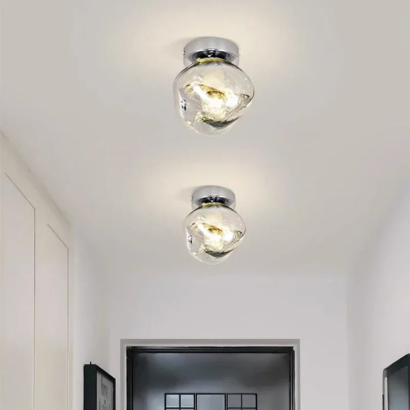 plafonnier moderne en verre pour décoration intérieure élégante - vue 3 sur 9
