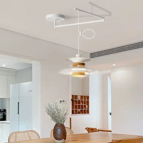 Suspension à culbuteur Table à manger Suspension bras oscillant plafonniers suspendus cuisine île barre E27 Illuminaire - vue 2 sur 9