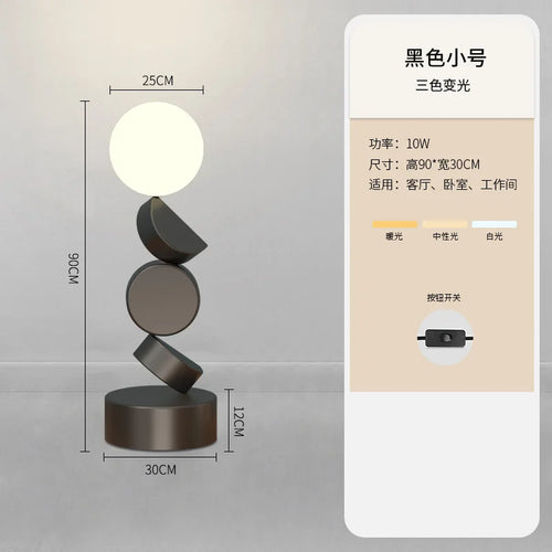 lampadaire design rond en verre pour décoration moderne - vue 12 sur 12