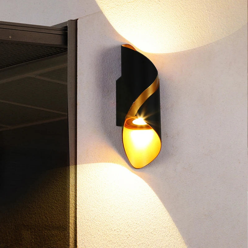 applique murale led spirale double tête étanche jardin balcon - vue 4 sur 18