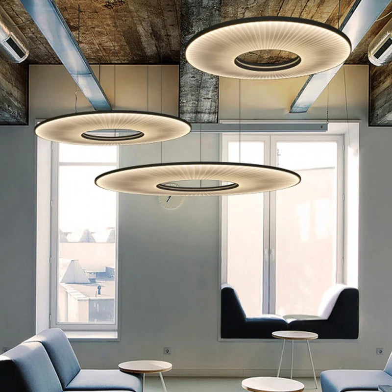 lustre moderne en tissu iris led pour décoration d'hôtel - vue 3 sur 15