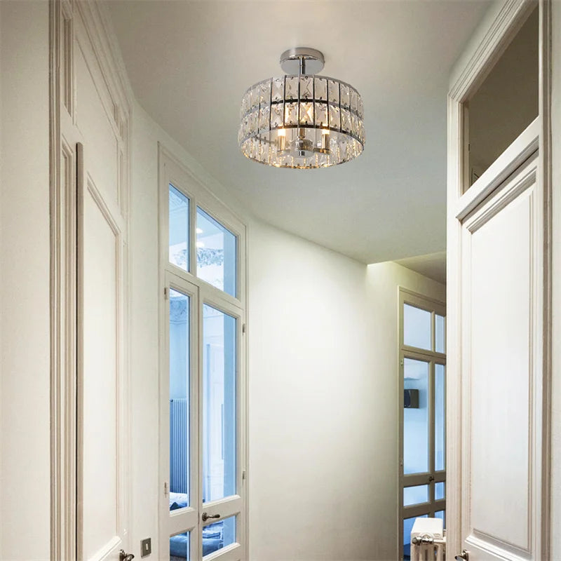Plafonniers nordiques pour chambre Lustre couloir vestiaire plafonnier Luminaire Lampa Sufitowa abat-jour suspendu décor à la maison - vue 6 sur 12