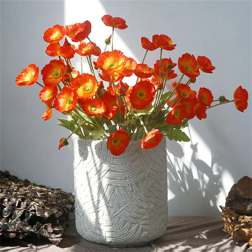 fleurs artificielles coquelicots en soie pour décorations et bouquets - vue 6 sur 12