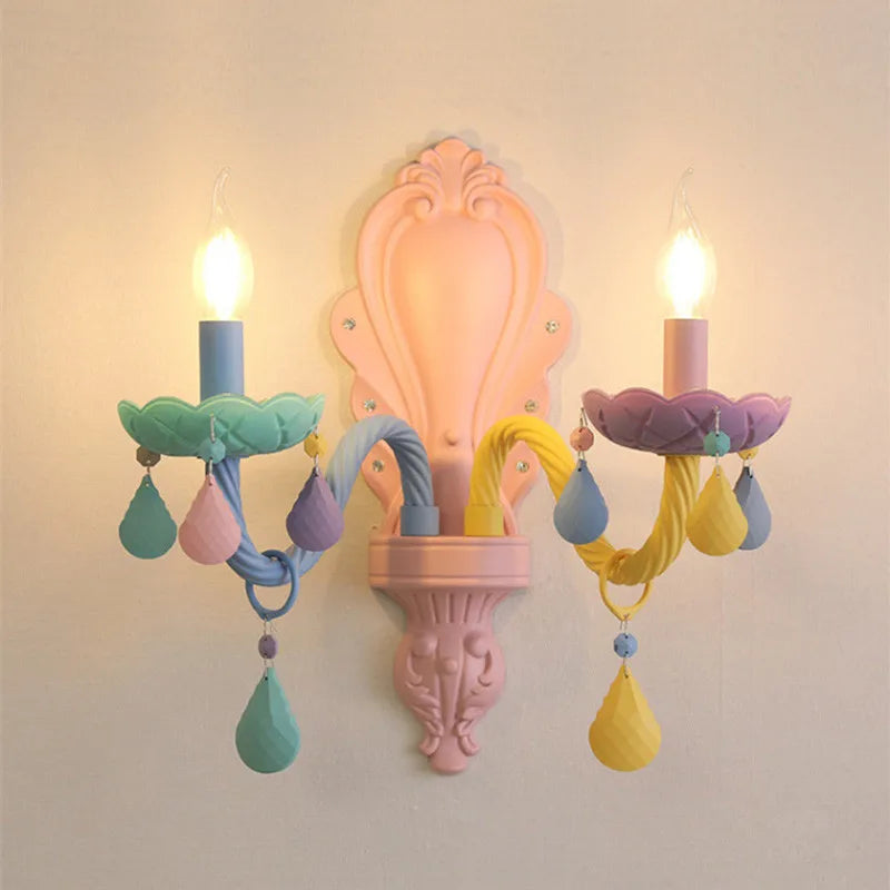 lustre arc-en-ciel en cristal design kawaii pour décoration chambre enfant - vue 3 sur 18