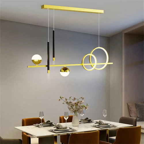 lustre linéaire nordique éclairage esthétique pour décoration intérieure - vue 4 sur 8