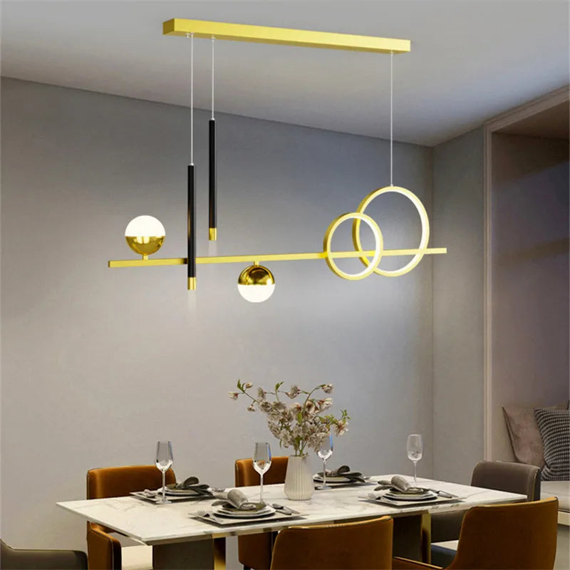 lustre linéaire nordique éclairage esthétique pour décoration intérieure - vue 3 sur 8