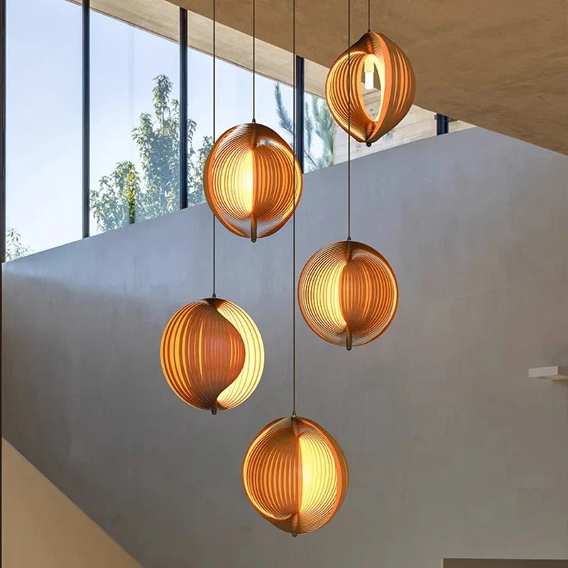 suspension en bois wabi sabi pour décoration intérieure moderne - vue 3 sur 22