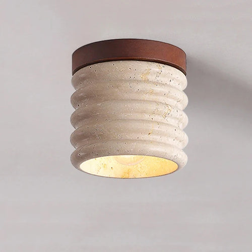 plafonnier en travertin wabi sabi pour hôtel restaurant - vue 2 sur 7