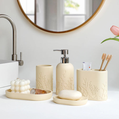 distributeur de savon ensemble 5 pièces pour salle de bain - vue 2 sur 7