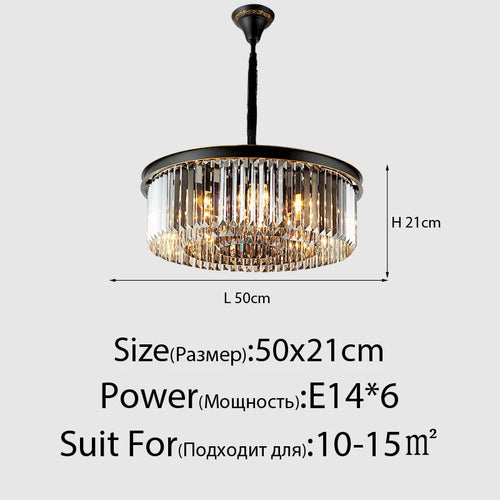 Lustre en cristal LED moderne américain salon salle à manger Villa suspension chambre plafond suspension lampe décor à la maison Lustre - vue 11 sur 21