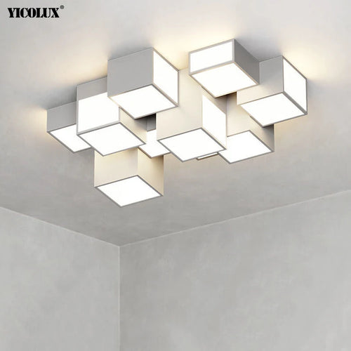 Plafonnier Gradation à distance Noir Blanc Moderne LED Lumières Salon Salle À Manger Chambre Hall Bar Lampes Éclairage Intérieur - vue 3 sur 20