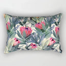 housse de coussin imprimée fleurs tropicales 30x50 cm décorative