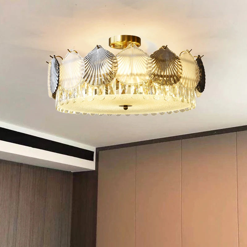 lustre design moderne cristal français led créatif - vue 3 sur 9