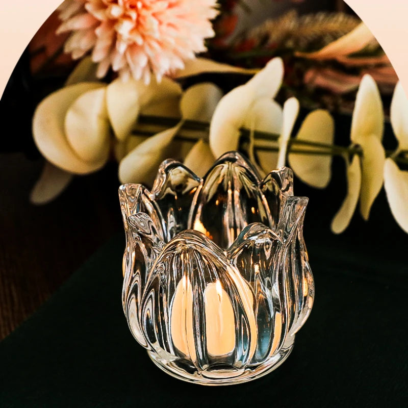 bougeoir en verre vintage pour mariage et décoration artisanale