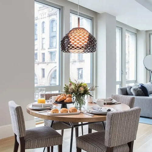 Italy Design Pendan Lamp Hollow out Suspension Ceiling Light Hanging for Living Dining Room Kitchen Island - vue 2 sur 8