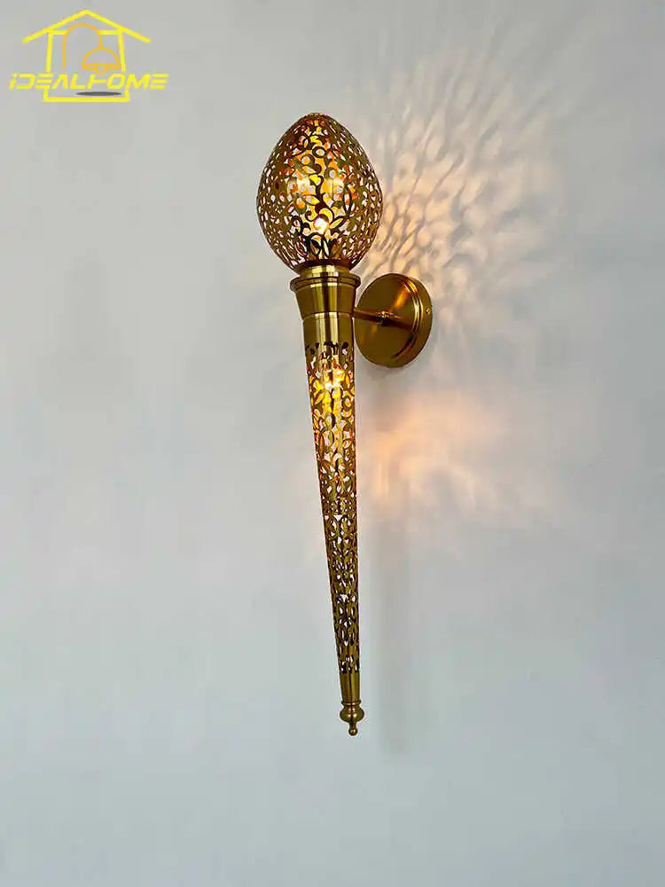 applique murale marocaine sculptée torche exotique à led pour intérieur - vue 6 sur 6