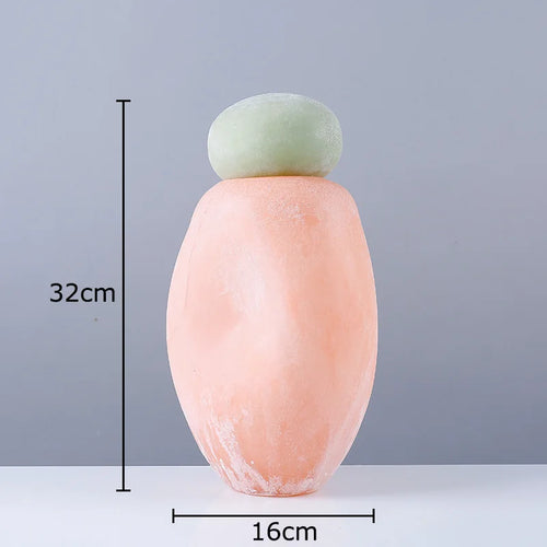 vase en verre décoratif avec couvercle pour fleurs artificielles - vue 8 sur 8