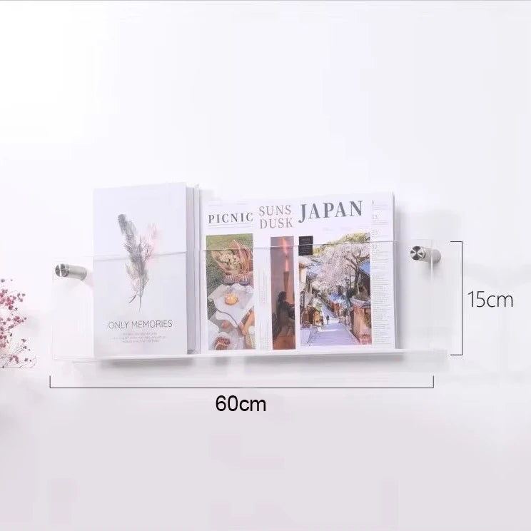 etagère murale acrylique pour livres et magazines organisateur décoratif